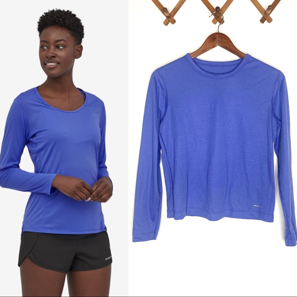 PATAGONIA Long Sleeved Capilene Cool Lightweight Workout Shirt in Periwinkle